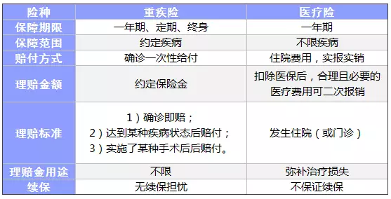 常见的保险都有什么区别？